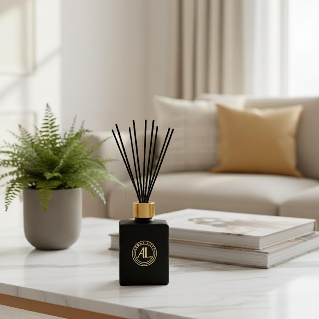 Black Reed Diffusers for Home | Premium Fragrance Diffuser | Reed Diffuser Sticks in Oil Set with Cashmere Vanilla Scent | Smell Good Stuff | Long-Lasting Oil for Bathroom & Office (5 oz)