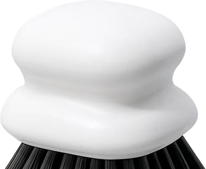 Dish Brush with Handle, Kitchen Scrub Brushes for Cleaning, Dish Scrubber with Nylon bristles for Sink, Pots, Pans(1Pack Black Nylon bristles)