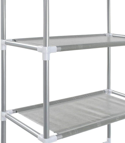 vidaXL Storage Shelf, 3-Tier Washing Machine Storage Rack, Above Washer Dryer Organizer Stand, Freestanding Bathroom Storage Rack, Silver
