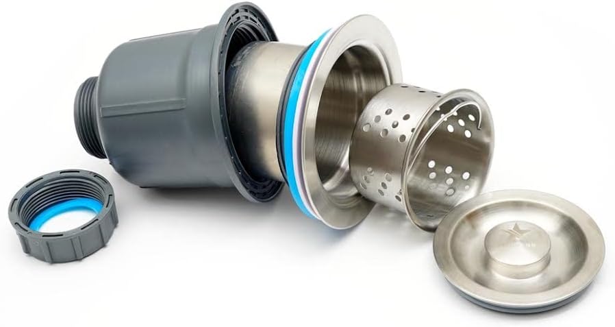 STARSTAR 3-1/2in Stainless Steel Sink Drain Kit with Removable Deep Basket and Sealing Lid