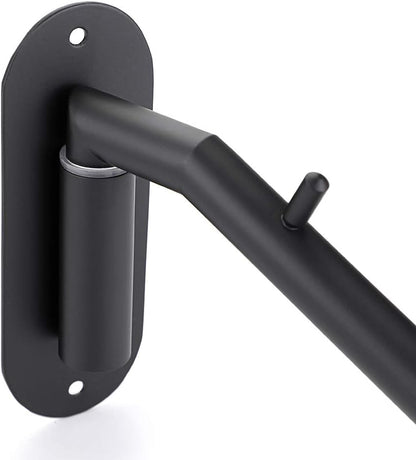 Sumnacon Stainless Steel Clothes Hanger Rack-Wall Mount Garment Hook with Swing Arm, Sturdy Coat Robe Storage Organizer for Laundry Room Bedrooms Clothing Drying Rack with 5 Hooks, Black
