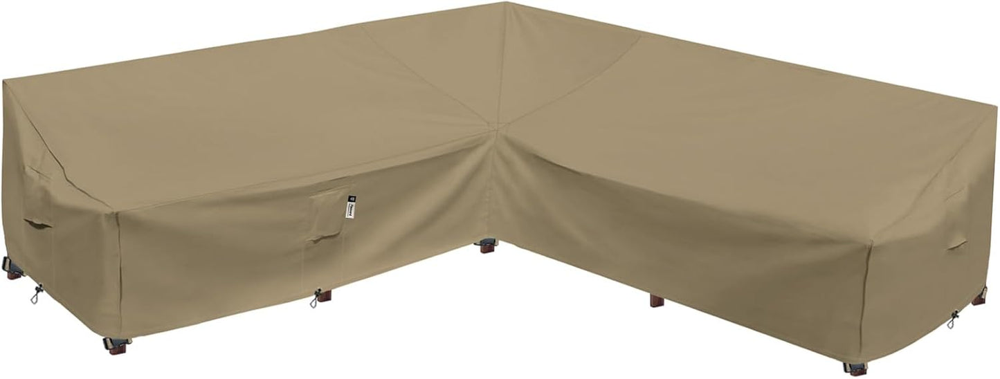 Patio Deck Box Cover, 63x30 Inch Fire Pit Covers with Straps and Handles, Waterproof Heavy Duty Outdoor Furniture Winter Cover for Keter, Suncast, Lifetime Container