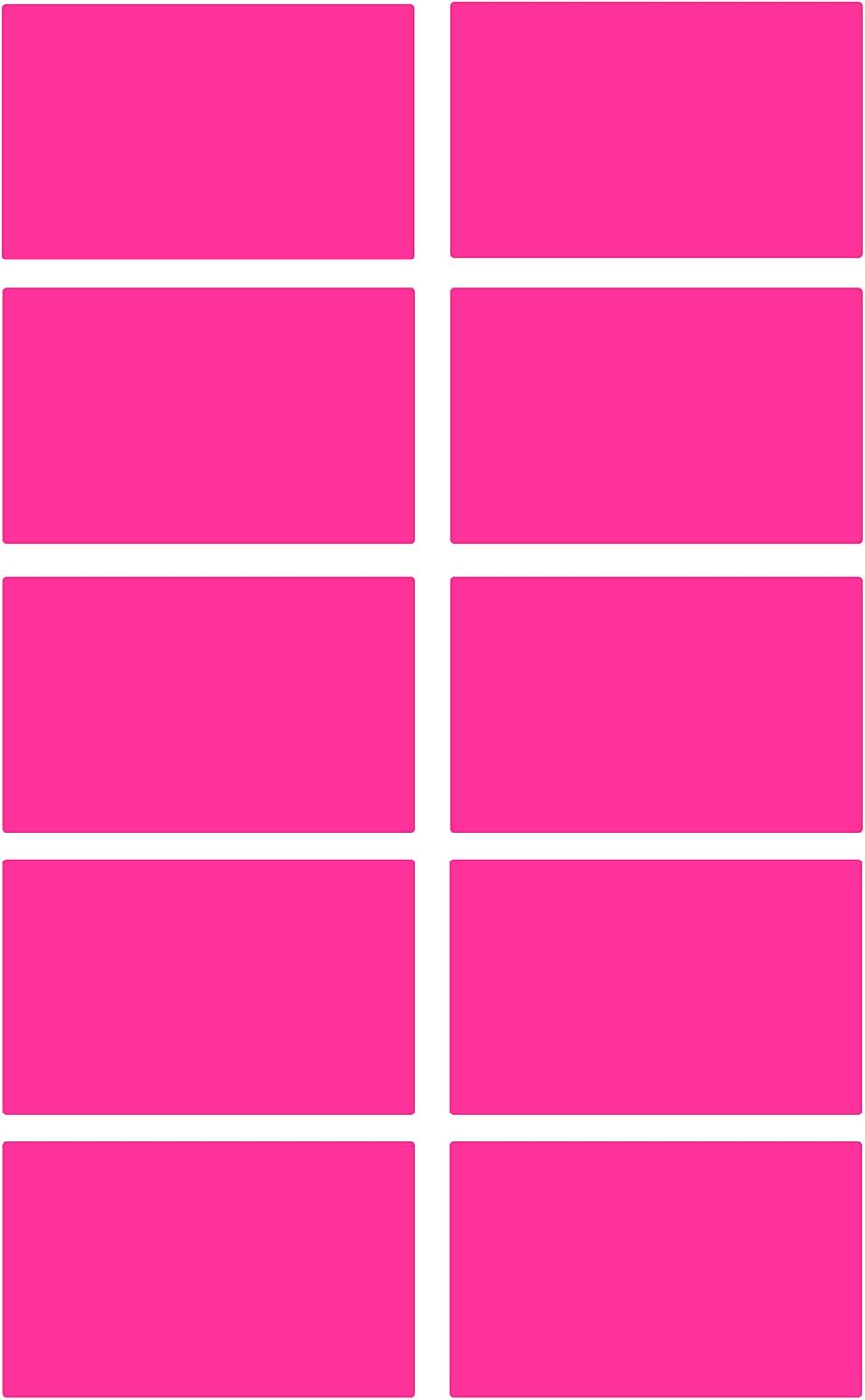 Royal Green Color Coded Label Self Adhesive Rectangular Stickers Labels to Write On 2x1.2 inch, 50 Pack (Neon Red)