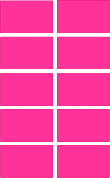 Royal Green Color Coded Label Self Adhesive Rectangular Stickers Labels to Write On 2x1.2 inch, 50 Pack (Neon Red)