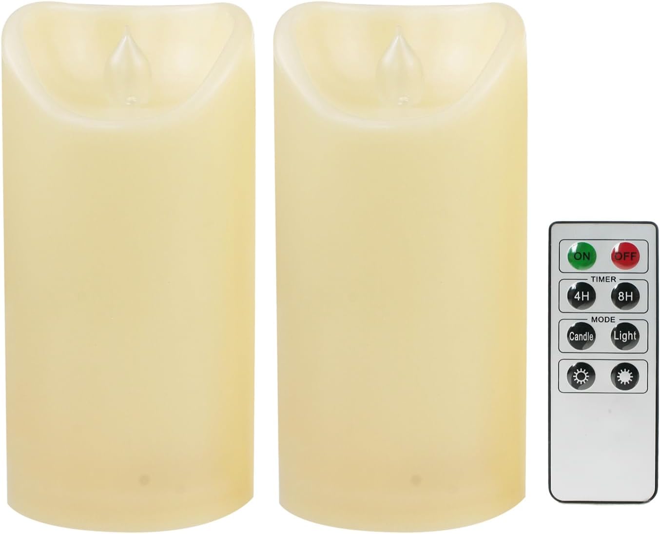 CANDLE CHOICE Waterproof Outdoor Battery Operated Flameless Candles with Remote Timer Plastic Flickering Fake Electric LED Pillars for Lantern Garden Wedding Christmas Decorations 3x4 Inches 3 PCS