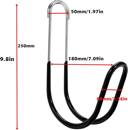 Metal Garden Hose Holder Wall Mounted Water Hose Holder for Outside Yard 304Stainless Steel Solid Hose Hook Holds Up to 50Ft(1, Black)