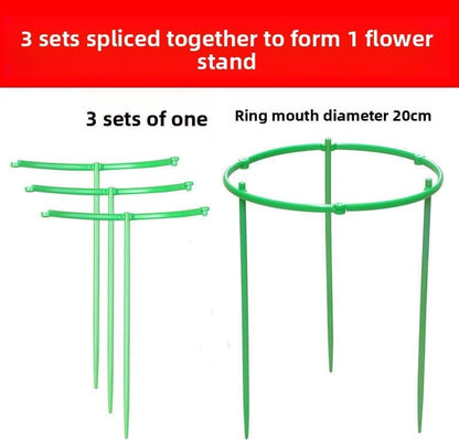 Plant Support Stakes Adjustable Plastic Ring 6 Cross Bars 2 Sets for Potted Plants Seedlings Indoor Outdoor Garden Support, 24.5*20