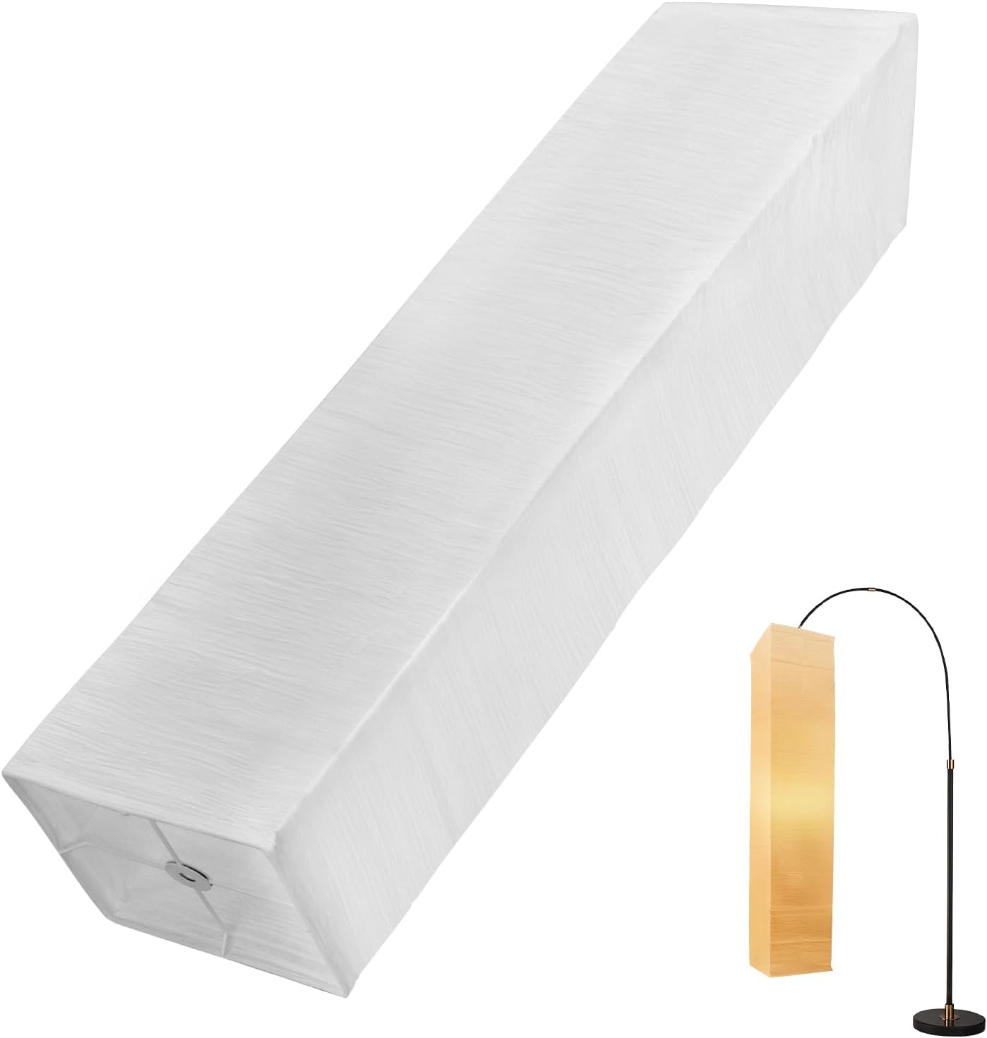 Rice Japanese Paper Lamp Shade, Replacement Foldable Paper Lampshade for Living Room Bedroom