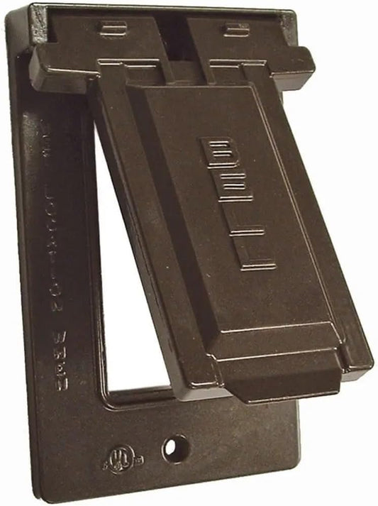 BELL 1-Gang Gray GFCI Weatherproof Electrical Outlet Cover 5103-0, Outdoor Outlet Cover for Electrical Box, Scratch-Resistant Aluminum Weatherproof Cover