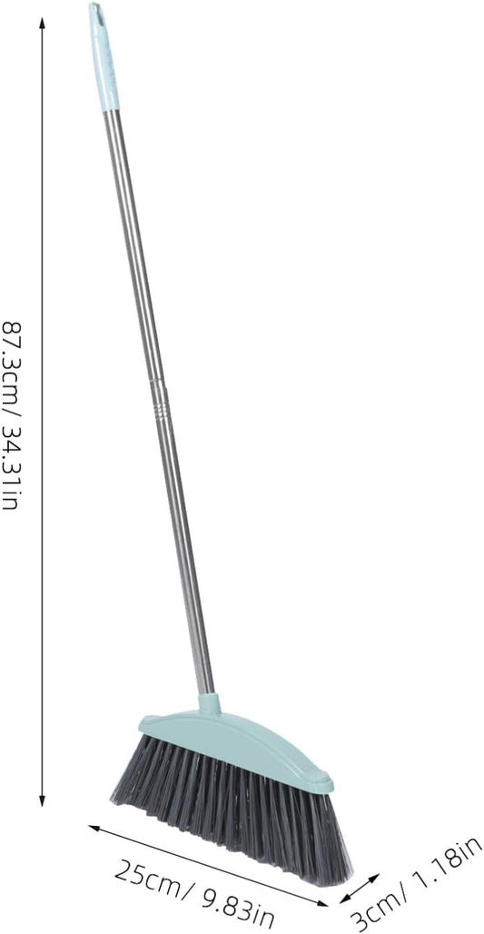 KALLORY Heavy-Duty Broom Outdoor Indoor Broom for Floor Cleaning with Long Handle 34 inch for Sweeping Concrete Courtyard Garage Patio Indoor Home Kitchen Office Lobby