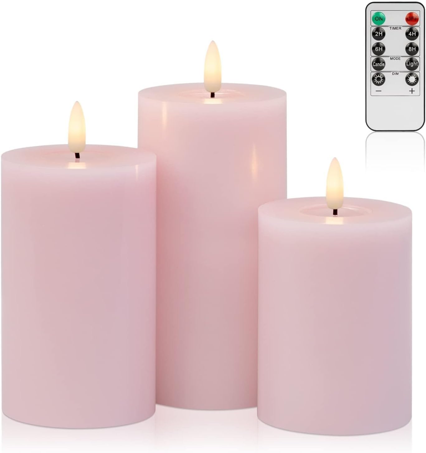 ANGELLOONG Flickering Flameless Candles, Realistic Battery Operated Candles with Remote and Timer, Set of 3 LED Candles for Room Fall Home Wedding Decor Centerpieces Table Party Valentines Decorations
