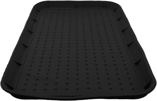 Yunseity Silicone Shoe Tray with Lip Non Slip Heavy Duty Boot Mat Organizer, Boot Tray for Front Door Entryway Indoor Outdoor Use (Black)