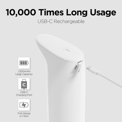 mooas Automatic Foaming Soap Dispenser Milky Touchless Foaming Hand Soap Dispenser, USB Rechargeable Electric Sensor Auto Foam Soap Dipsenser for Bathroom Kitchen Dish Wash Commercial 10.8oz (Mint)