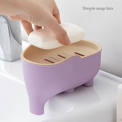 Soap Dish Holder for Shower Bar Double Layer Cute Lotus Shape Adhesive Tray Sink Wall Mounted Shampoo NO-Drilling Self Draining Hanging Saver Rack Plastic Bathroom Bathtub Kitchen，Pink