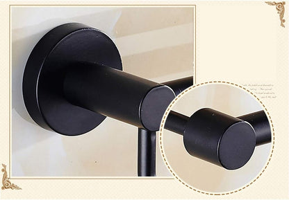 Laundry Rack, Wall Mounted Airer, Bathroom Towel Rack Balcony Drying Racks Single Pole Bathroom Clothes Rail Black/Punch Installation
