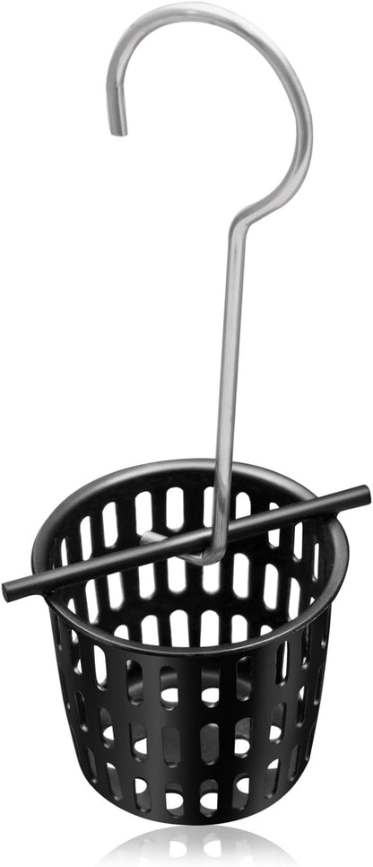 1 Pc 2 Inch Hair and Debris Strainer, Black Coating Shower Drain Strainer with Lifting Hook, Stainless Steel Debris Basket Shower Catcher for Square/Floor Drain