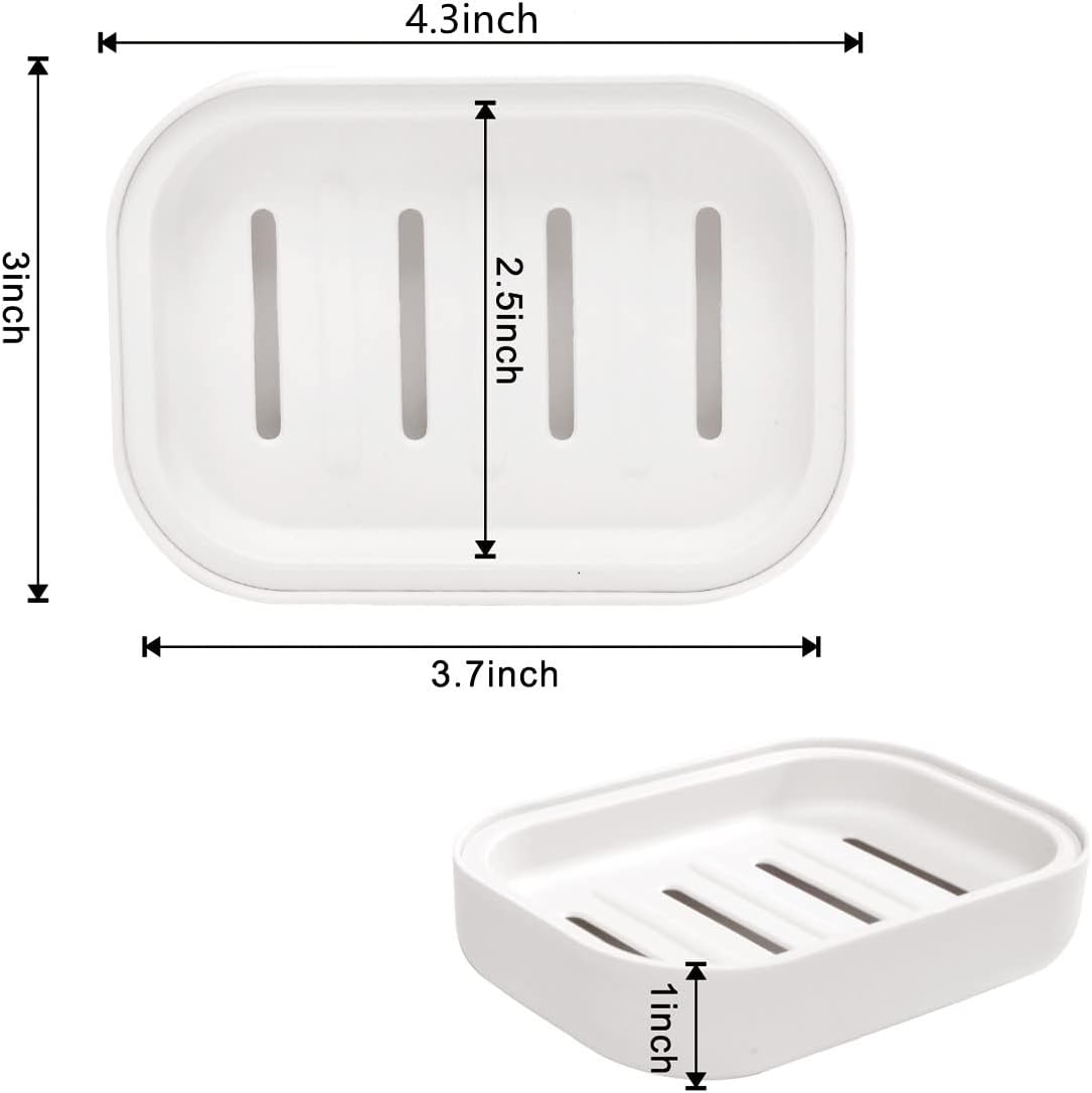 3 Pack Bamboo Wood Soap Dish Bar Soap Holder with Self Draining Tray Natural Waterfall Drain Soap Saver for Shower Bathroom Kitchen