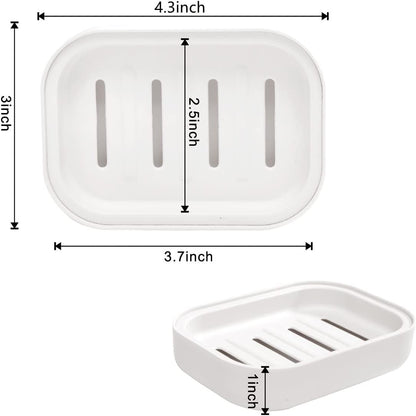 3 Pack Bamboo Wood Soap Dish Bar Soap Holder with Self Draining Tray Natural Waterfall Drain Soap Saver for Shower Bathroom Kitchen