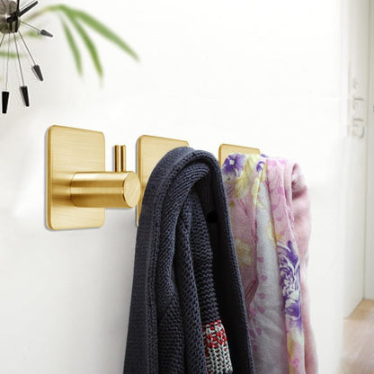Fotosnow Adhesive Towel Hooks 15lbs Heavy Duty Wall Hooks Waterproof Stainless Steel Hanger for Hanging Coat, Hat, Towel Robe Hook Rack Wall Mount- Bathroom and Bedroom 4-Packs