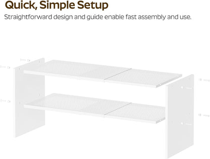 YATINEY Expandable Shoe Rack, 2-Tier Adjustable Entryway Shoe Organizer, Stackable Closet Shoe Rack for Small Space, Compact Shoe Shelf Storage for Garage Holds Up to 12 Pairs, Black SS03BB