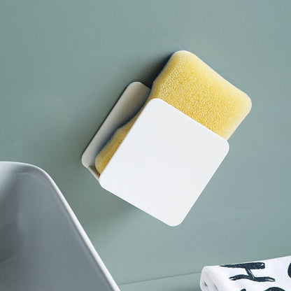 Punch-free Wall-mounted Sponge Holder 2pcs Set, Kitchen Sink Drain Rack and Cleaning Cloth Storage Organizer, Draining Sponge Storage Rack for Kitchen Sink