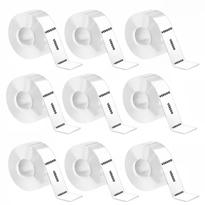 Transparent Super Strong Double-Sided Tape - Nano Adhesive, Removable and Washable, Suitable for Heavy-Duty Home Renovation, Walls, Carpets, Cards, Posters, Photos(9)