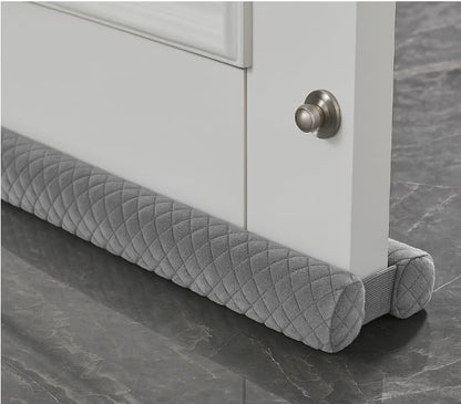 Ciieyuo Premium Velvet Under Door Draft Stopper, 30'' to 36'' Adjustable Gap Filler, Double-Sided Windproof Seal, Easy Install to Block Noise, Cold Air, Light, Dust, and Drafts