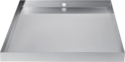 VEVOR 32 x 30 x 2.5 Inch Washing Machine Pan 18 GA Thickness Galvanized Steel Heavy Duty Compact Washer Drip Tray with Drain Hole & Hose Adapter