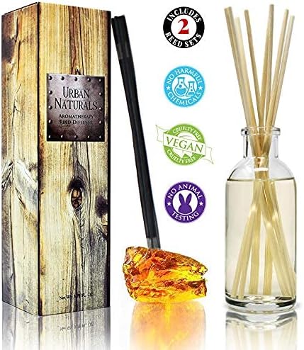 Urban Naturals Smoked Vanilla Reed Diffuser Set with Vanilla Bean, Sandalwood & Leather | Made in the USA - Colors A