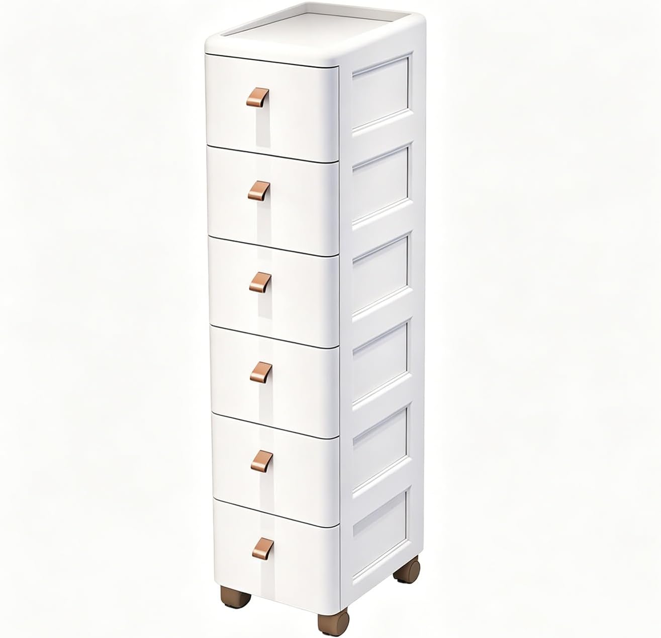 Slim Rolling Storage Cart for Narrow Gaps, 7-Tier Tall Narrow Storage Cabinet with Wheels, Space Saving Organizer for Kitchen, Bathroom, Laundry(A,30cm/11.8in 3-Tier)