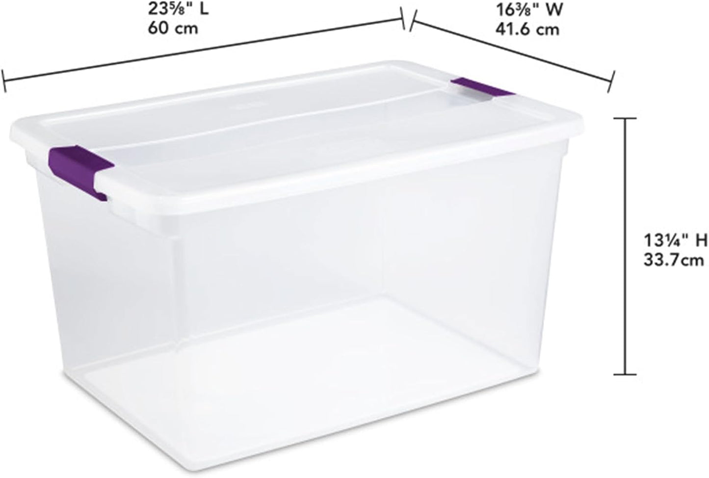 Sterilite 8-Pack 60 Quart ClearView Latch Box, Wheeled Underbed Organizer Bins with Latching Lids - Clear Plastic Organization Containers for Closet, Bedroom, Shelving Units and Everyday Home Storage