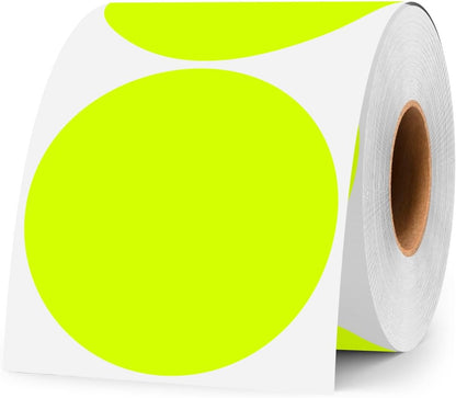 3 Inch White Color Code Dot Stickers,500 PCS Round Labels Stickers in Dispenser Box for Organization, Inventory,Classroom