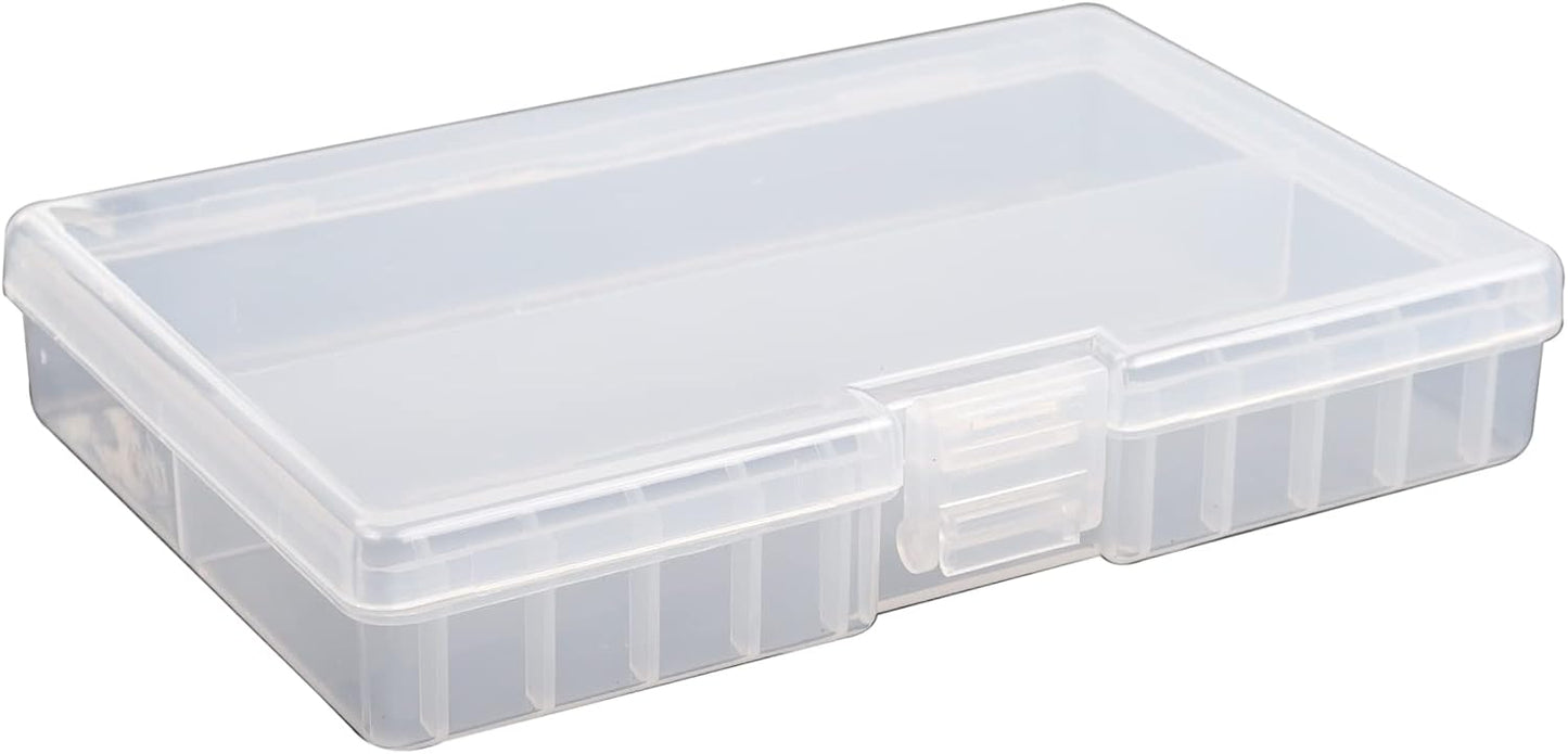 Battery Storage Box,AA Batteries Portable Organizer Box Holds 48 AA Batteries,Insulative Plastic Clear Color
