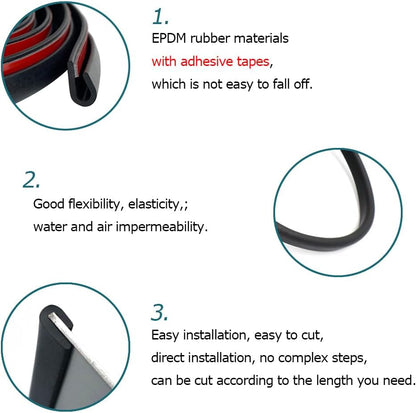Clear Rubber Edge Trim, U Channel Rubber Seal Strip with Self-Adhesive Tape, Metal Edge Protector Fit for 0.15", 20Ft (236 in)