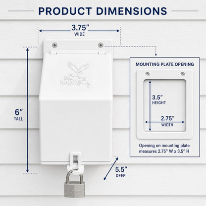The Hawk Permanent Faucet Cover - All-Season Hard Shell, Foam Rubber Insulated Spigot Protector for Any Building Material, Fits Standard 1/2 & 3/4-Inch Hose Bibs, Includes Mounting Hardware