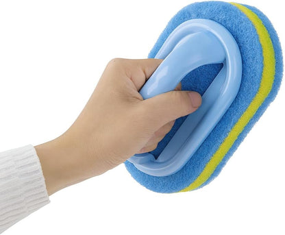 Tile Tub Scrubber Brush with 5 Different Function Cleaning Heads and 51" Extendable Long Handle Non Scratch Shower Scrubber for Cleaning Bathroom Kitchen Toilet Wall Bathtub