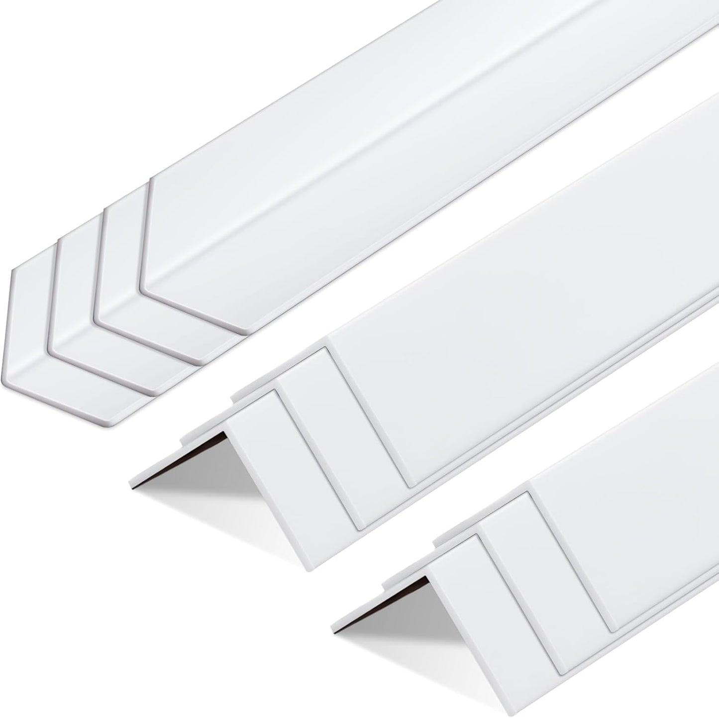Sasylvia 10 Pcs Wall Corner Protector Guards, Vinyl 3/4 x 48 Inches Corner Trim Molding, Avoid Scratching Scuffs, Ease Install and Cleaning for Door Countertop Furniture Cabinet Protection, Clear