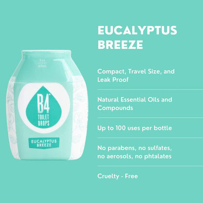 B4 Toilet Drops Toilet and Bathroom Deodorizer Drops, 3 Count, 2 Ounce Bottles (Variety Pack)