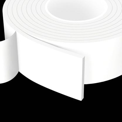 Foam Weather Stripping Door Seal,1 Inch W x 1/17 Inch T x 33 Feet White Window Sealing Tape，Single-Sided Self-Adhesive Insulation Sealing Strip