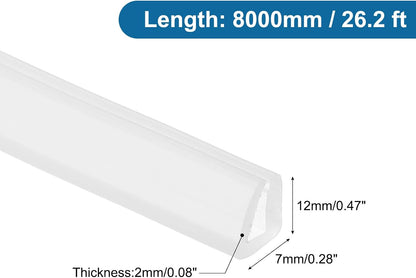 PATIKIL U Channel Edging Trim, 26Ft Sheet Metal Edge Guard Protector Rubber Edge Trim Air Sealed Seal Strip, 5/64" Slot, Fits 1/16"-5/64" Edge, 9/32" x5/128 x5/32