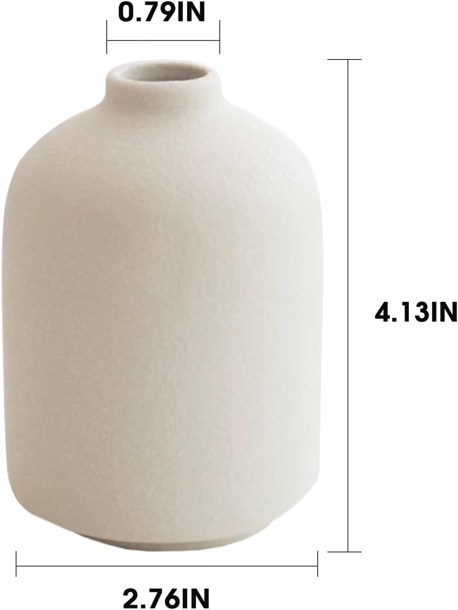 Modern Small Flower Vases 8 Pack - Ceramic, White
