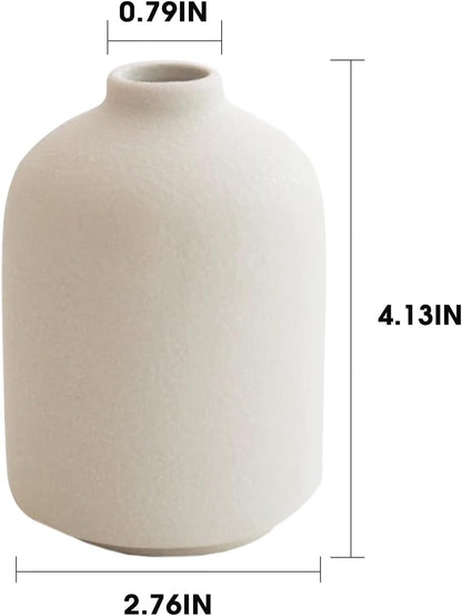 Modern Small Flower Vases 8 Pack - Ceramic, White