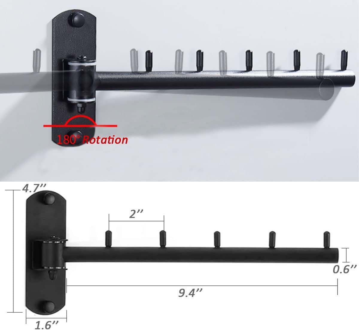 Foldable Wall Mounted Clothes Hanger Racks, Clothes Drying Rack Hooks 2Pack
