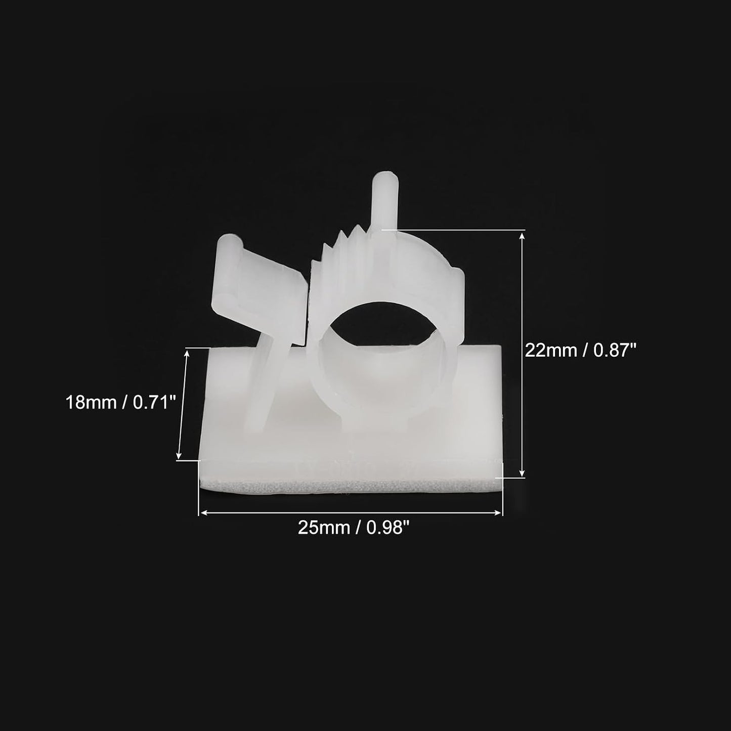 MECCANIXITY 25Pcs Cable Management Clips, 13-16mm Dia Self Adhesive Nylon Wire Holder, Adjustable Organizer Clamp for PC Desk Office, White