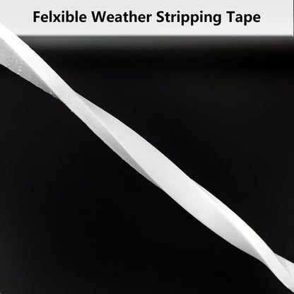 Weather Stripping Door Seal Strip, Strong Adhesive, Weatherproof, Reduce Noise, Gap Filler, Foam Insulation Tape for Doors and Windows (1/2 in x 1/4 in x 13 Ft), White