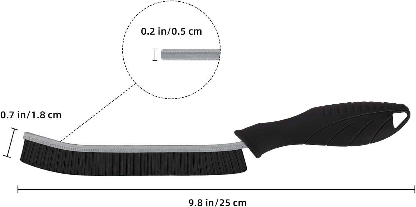 FOOGWEE Hard Bristle Crevice Cleaning Brush - Home Cleaning Tools, Multi-Purpose Crevice Supplies for Kitchen, Bathroom, Toilet, Window, Vehicle, Faucets, Grout, Home (3, Black)
