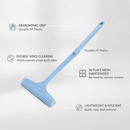 Window Screen Cleaning Brush, Double-Sided Design for in-Place Mesh Maintenance, PP Plastic Cleaner Tool (1 PC)