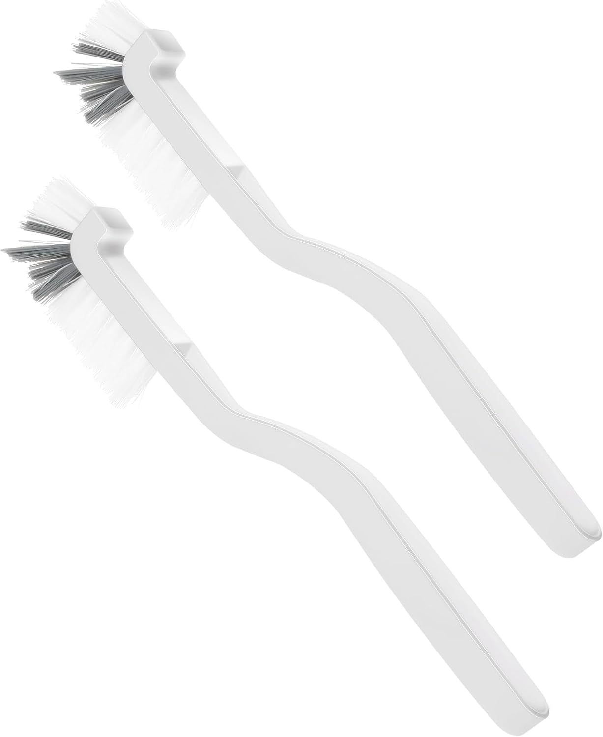 Gjinxi 2Pcs Small Scrub Brushes, Kitchen Scrub Brush with Handle, Right Angle Cleaning Brush, Stiff Bristle Brush for Clean Dish Sink Bathroom Window Track Household Edge Corner Crevice Tile Floor
