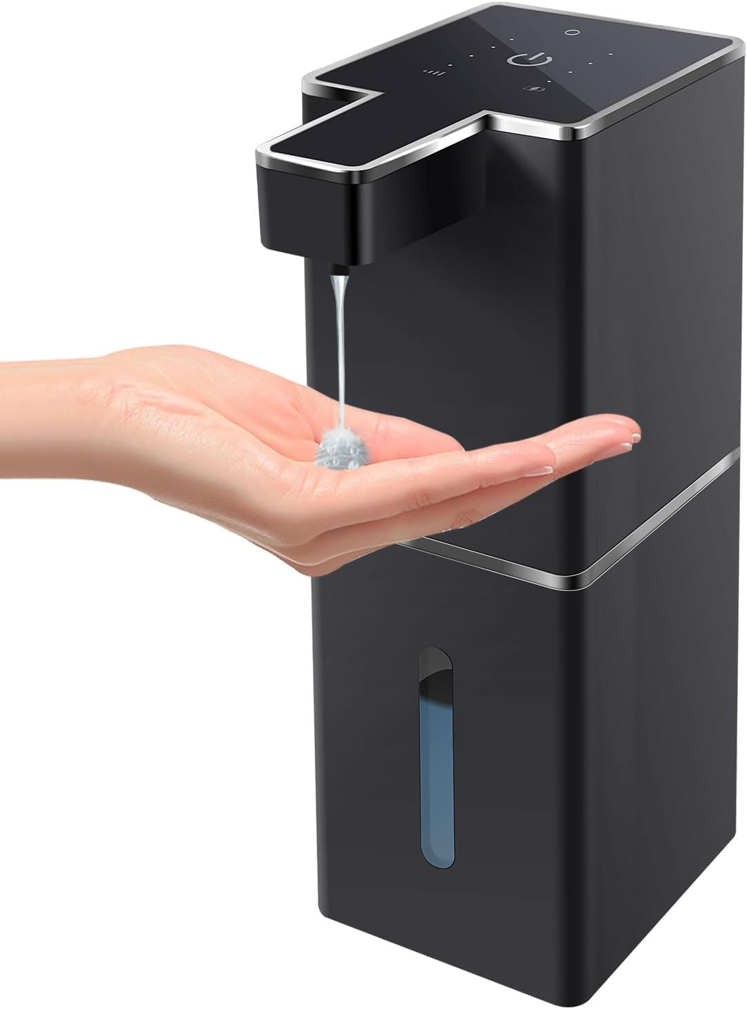 Automatic Foaming Soap Dispenser Touchless 380ml/12.8oz Rechargeable Hand Soap Dispenser Wall Mounted 4 Levels Adjustable Foam Soap Pump for Bathroom Kitchen Dish Soap