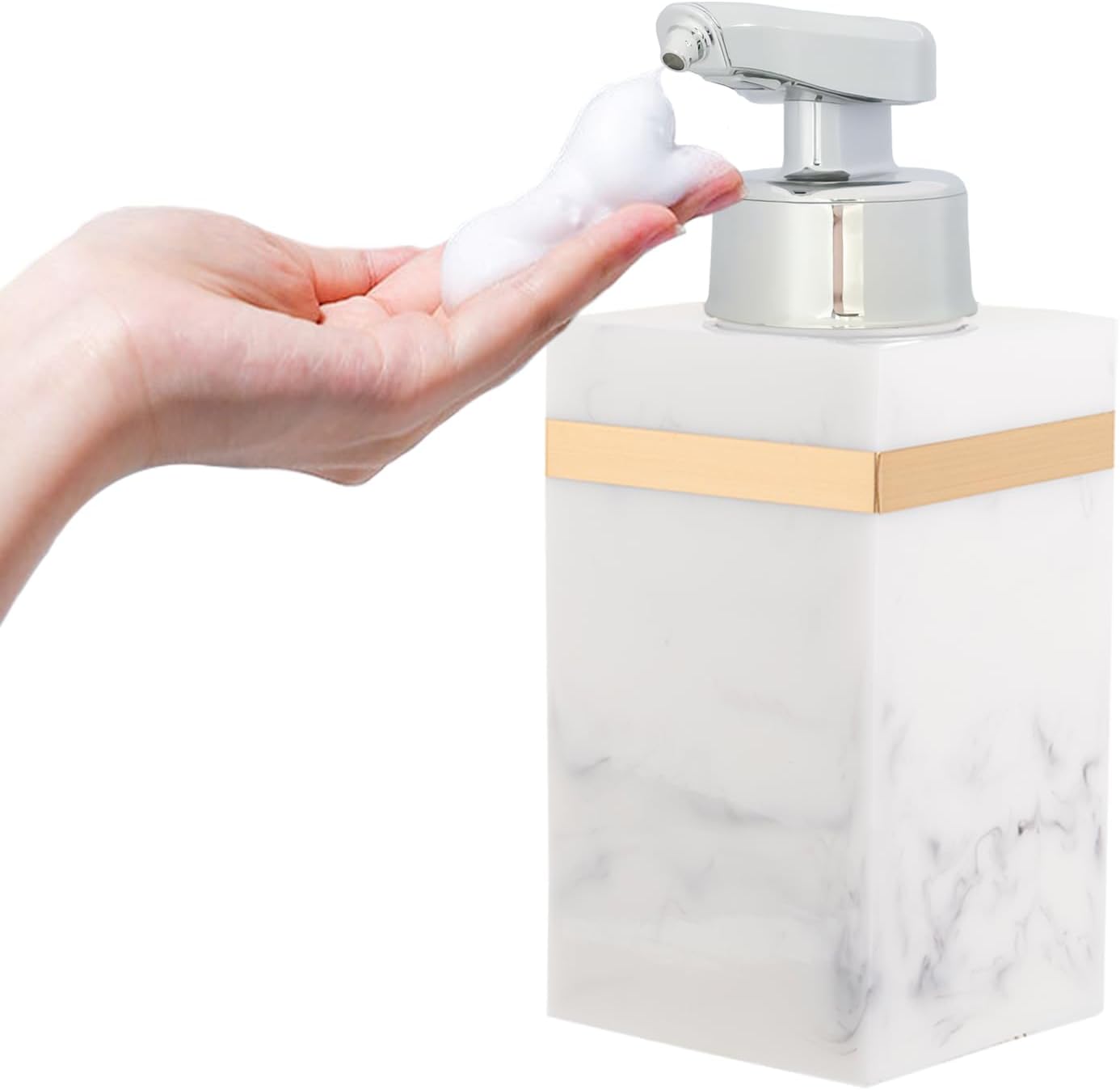Automatic Soap Dispenser, Touchless Smart Foam Soap Dispenser for Kitchen and Bathroom, USB Rechargeable, 7.6oz/225ml, Hands-Free Dish & Hand Soap Dispenser